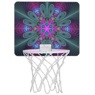 Mandala Colourful Striking Fractal Art Kaleidoscop Mini Basketball Hoop