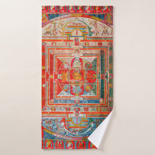 Mandala Cosmic Diagram for Meditation Bath Towel