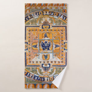 Mandala Cosmic Diagram for Meditation Bath Towel