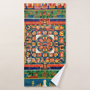Mandala Cosmic Diagram for Meditation Bath Towel