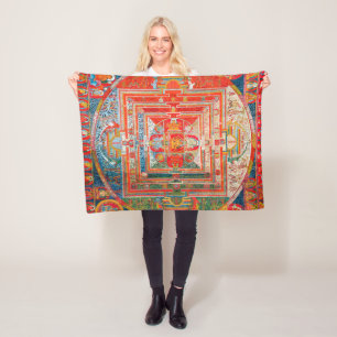 Mandala Cosmic Diagram for Meditation Fleece Blanket