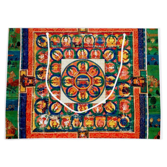 Mandala Cosmic Diagram for Meditation Large Gift Bag (Front)