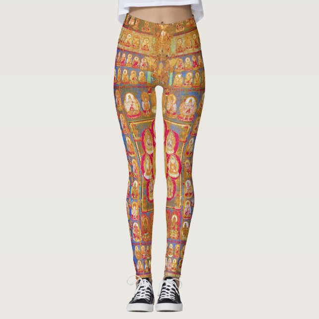 Mandala Cosmic Diagram for Meditation Leggings (Front)