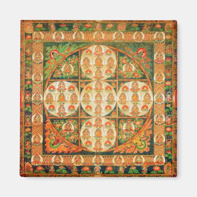 Mandala Cosmic Diagram for Meditation Magnet (Front)