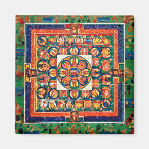 Mandala Cosmic Diagram for Meditation Magnet