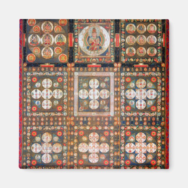 Mandala Cosmic Diagram for Meditation Magnet (Front)