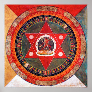 Mandala Cosmic Diagram for Meditation Poster