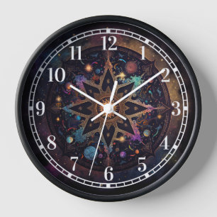 Mandala Cosmic Visionary Art Clock