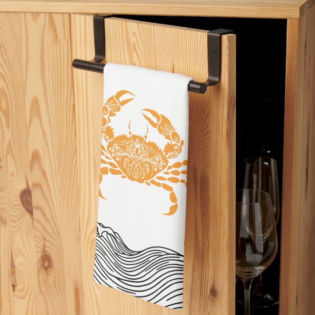 Mandala Crab Tea Towel (Thirds Fold)