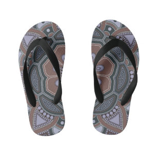 Mandala Creation, all points for one 6 Kid's Flip Flops