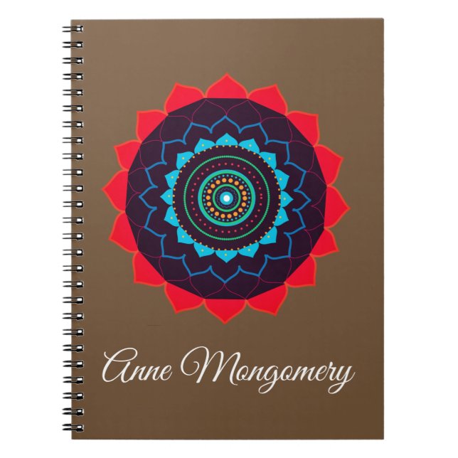 Mandala, Custom Name  Spiral  Notebook (Front)