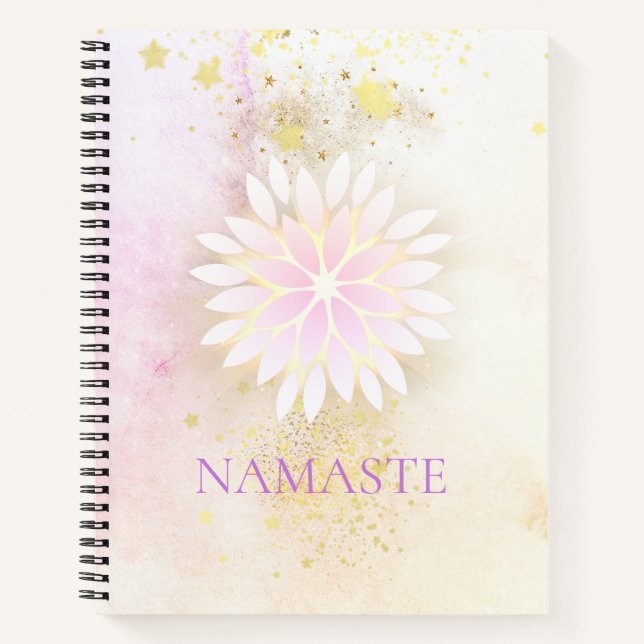 *~* Mandala Dahlia Pastel Lavender Peach AP2 Notebook (Front)