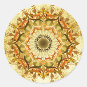 Mandala Damask Lotus Flower Art Elegant Classic Round Sticker