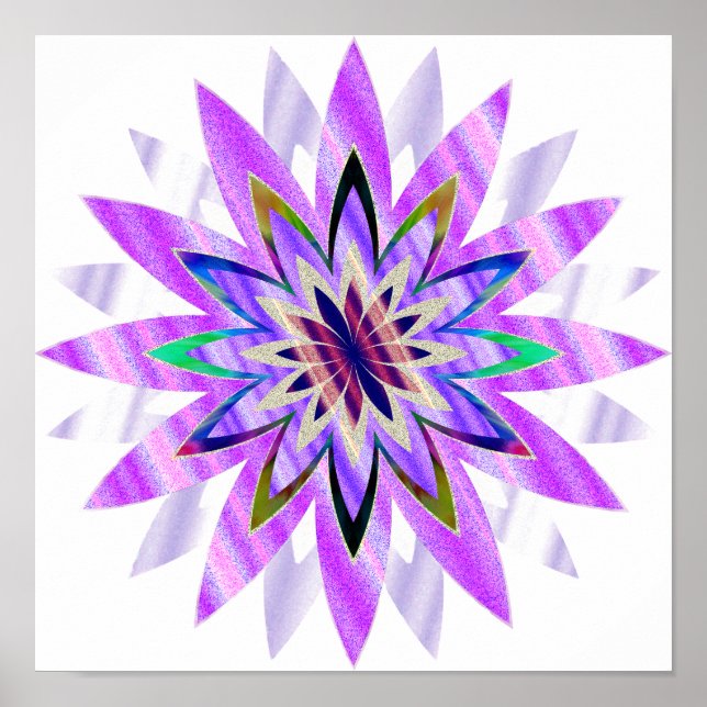 Mandala Damask Lotus Flower Art Elegant Poster (Front)