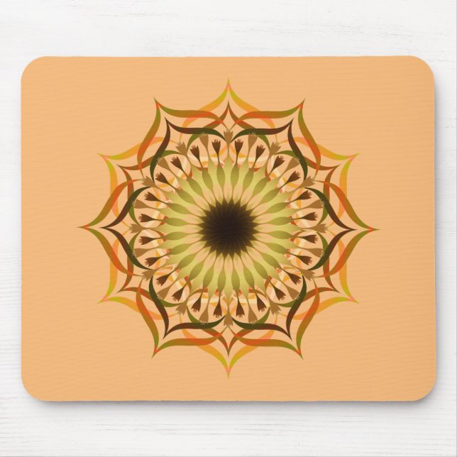 Mandala Damask Lotus Flower Yoga Art Elegant Mouse Mat (Front)