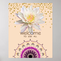 Mandala Damask  Lotus Welcome Yoga Meditation