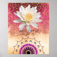 Mandala Damask  Lotus Welcome Yoga Meditation