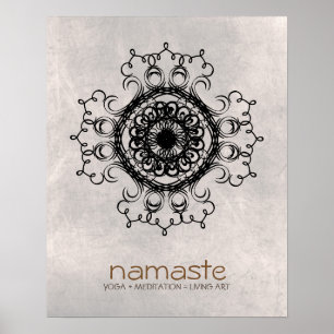 Mandala Damask  Namaste Yoga Meditation Poster