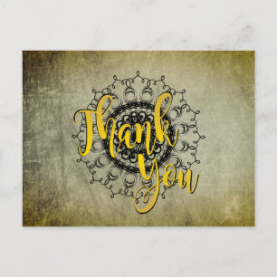 Mandala Damask Thank You Yoga Meditation Health Postcard