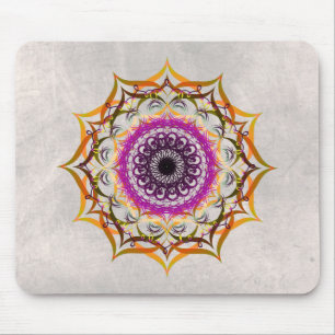 Mandala Damask Watercolor Yoga Art Elegant Mouse Mat