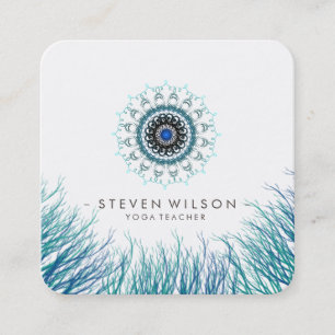 Mandala Damask Yoga Holistic Meditation Massage Square Business Card
