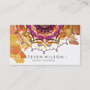 Mandala Damask Yoga Meditation Holistic Massage Business Card