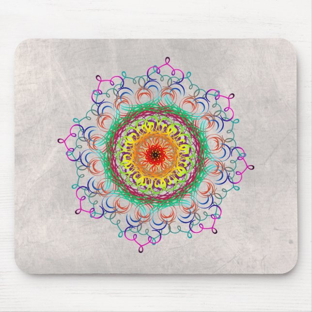 Mandala Damask Yoga Meditation Holistic Mouse Mat (Front)