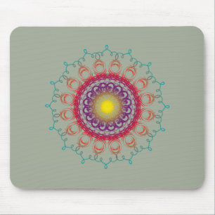 Mandala Damask Yoga Meditation Holistic Mouse Mat