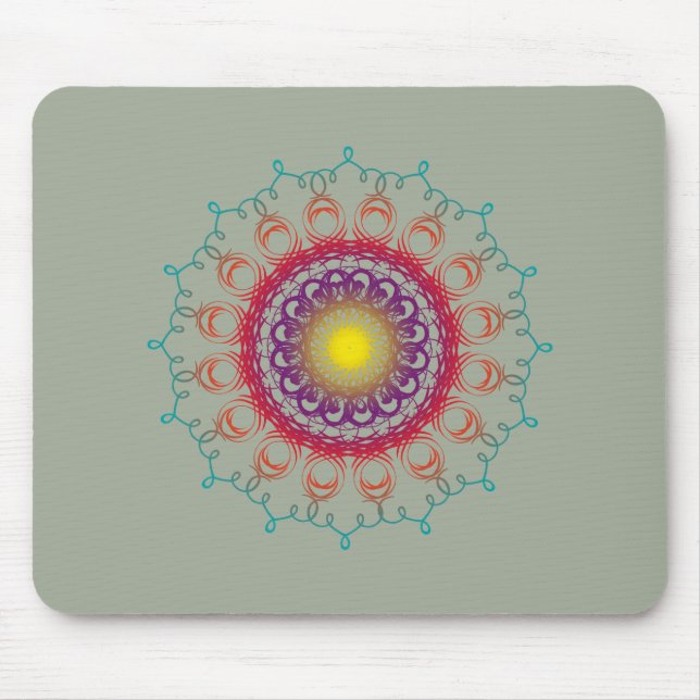 Mandala Damask Yoga Meditation Holistic Mouse Mat (Front)