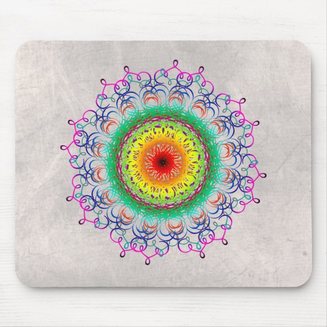 Mandala Damask Yoga Meditation Holistic Mouse Mat (Front)