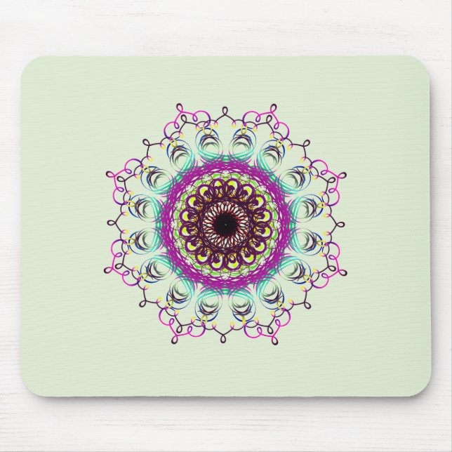 Mandala Damask Yoga Meditation Holistic Mouse Mat (Front)