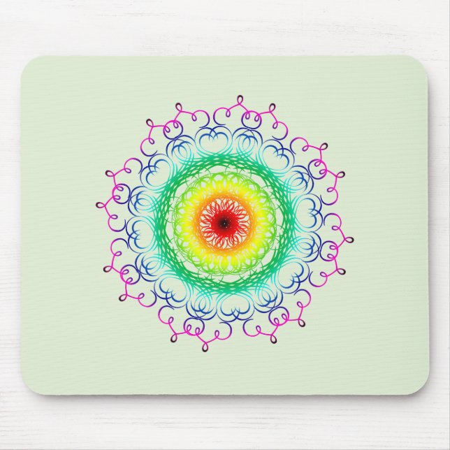 Mandala Damask Yoga Meditation Holistic Mouse Mat (Front)