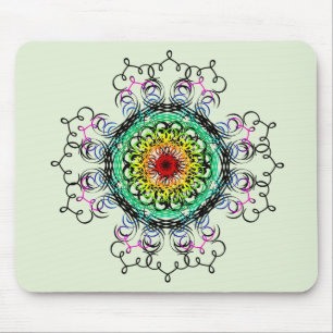 Mandala Damask Yoga Meditation Holistic Mouse Mat