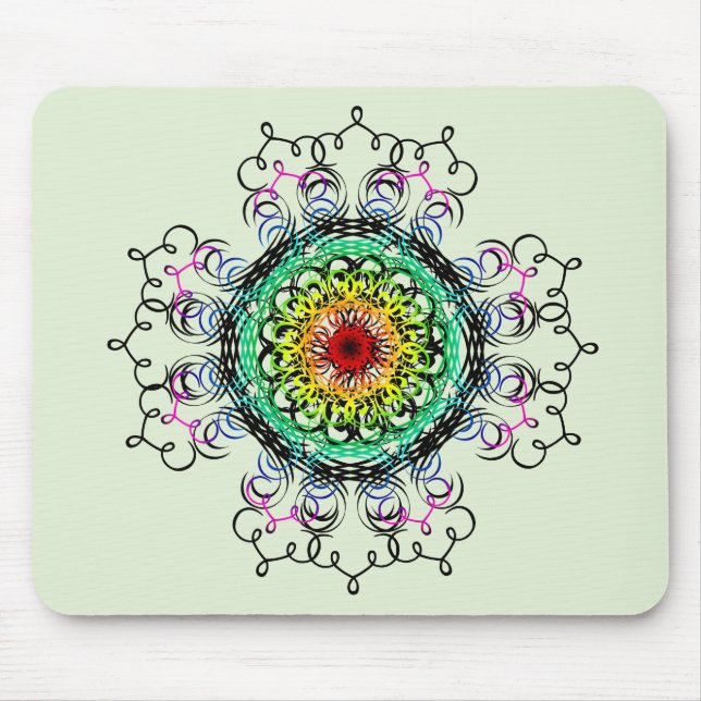 Mandala Damask Yoga Meditation Holistic Mouse Mat (Front)