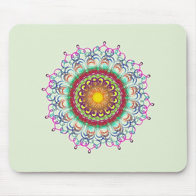 Mandala Damask Yoga Meditation Holistic Mouse Mat (Front)