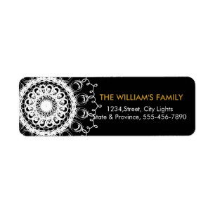 Mandala Damask Yoga Meditation  Return Labels