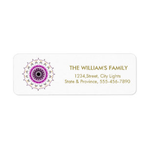 Mandala Damask Yoga Meditation  Return Labels