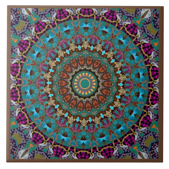 Mandala Decorative Ceramic Tile (Front)