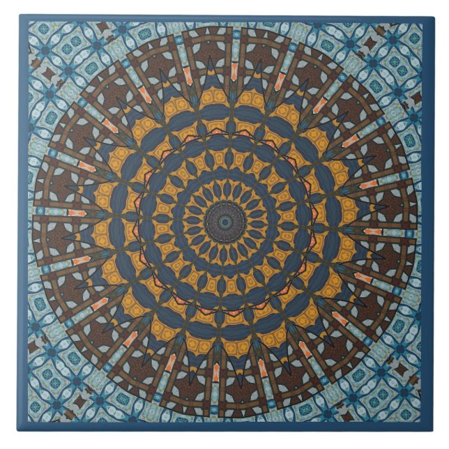 Mandala Decorative Ceramic Tile (Front)