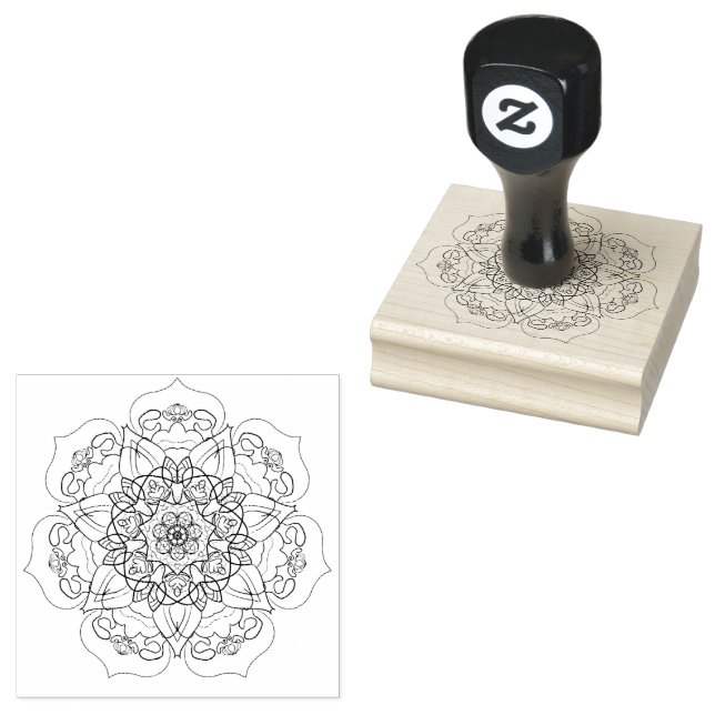 Mandala Decorative Zen Pattern Rubber Stamp (Stamped)