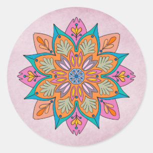 Mandala Decorativo de la India Classic Round Sticker