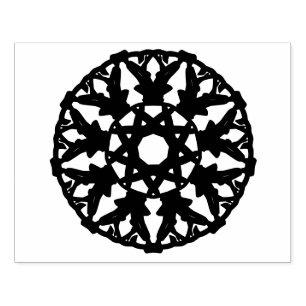 Mandala- dekoratives Muster in Rund Rubber Stamp