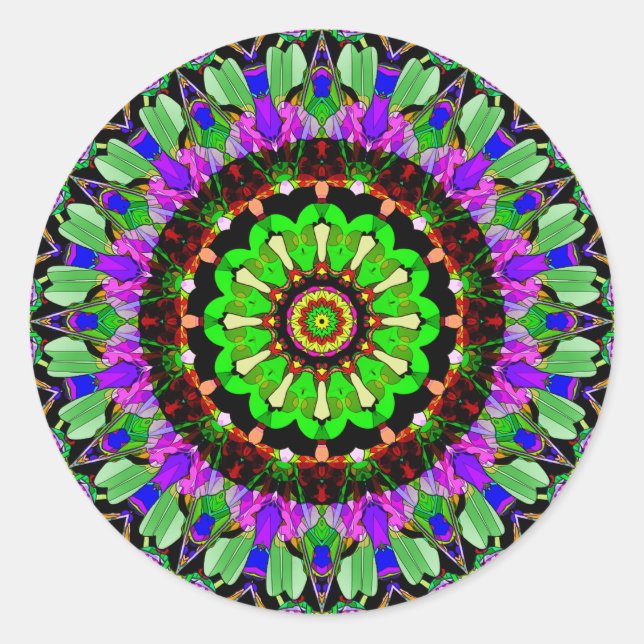 Mandala Design 1 Classic Round Sticker (Front)