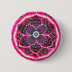 Mandala design 6 cm round badge
