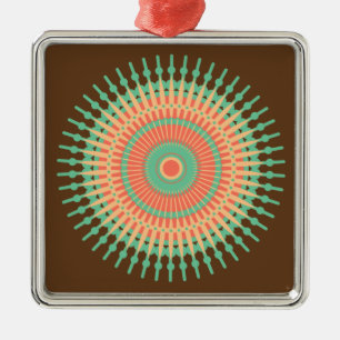 Mandala design green, orange Indian Metal Tree Decoration