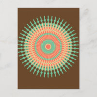 Mandala design green, orange Indian