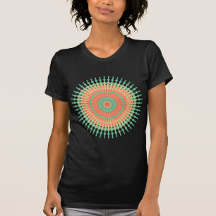 Mandala design green, orange Indian T-Shirt