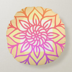 Mandala Design Light colour Round Cushion