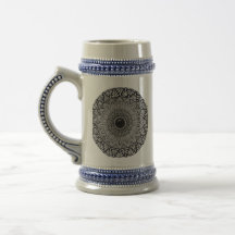 mandala design on beer mug