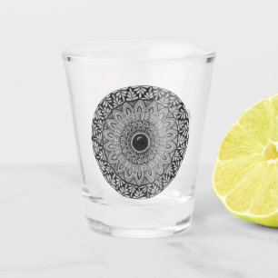 mandala design on shot glass